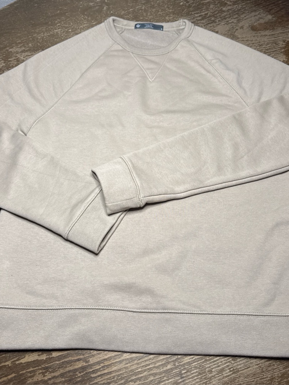 Men's Long-Sleeve Crewneck Sweatshirt in Light Beige